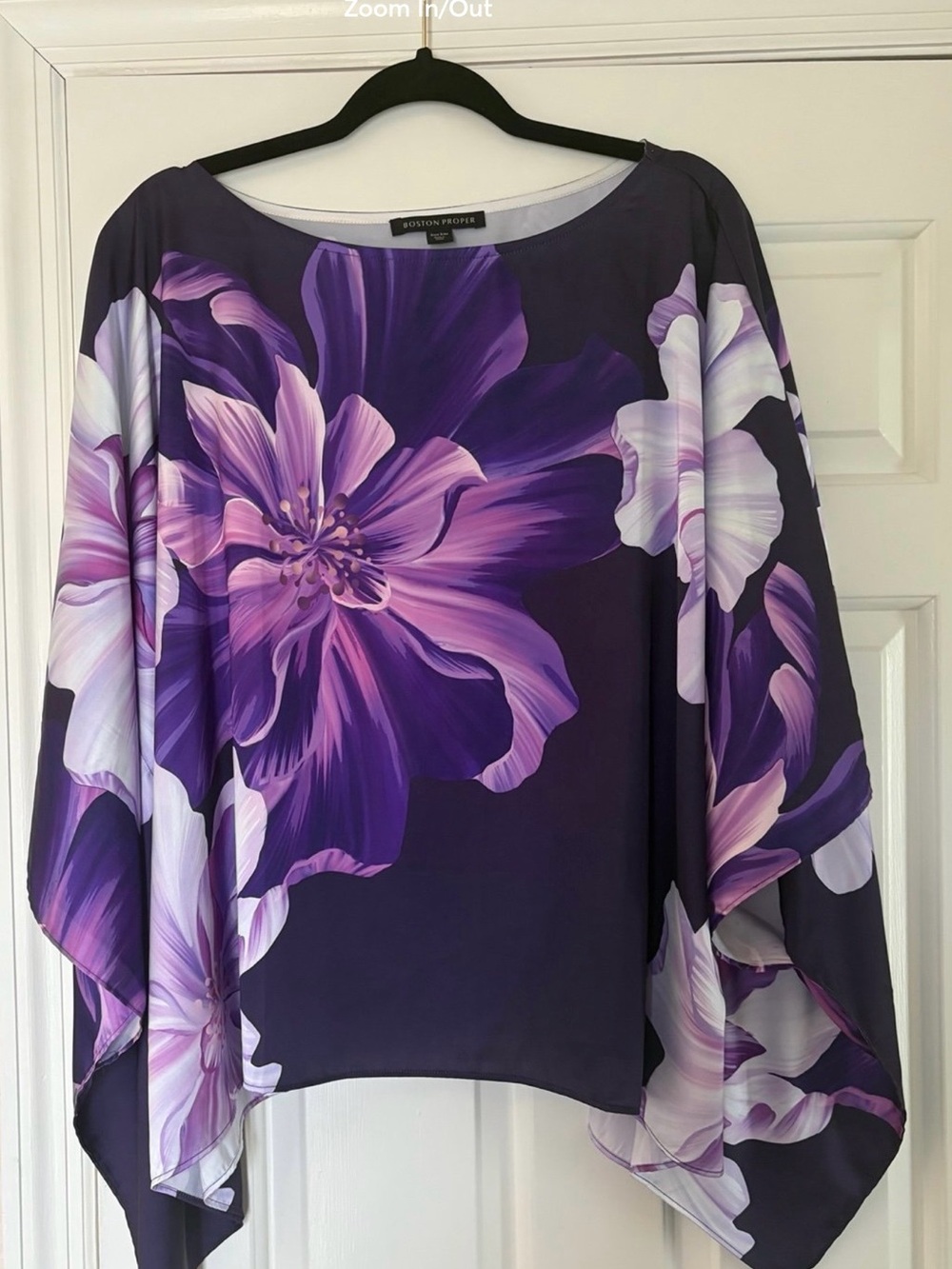 Boston Proper Purple & Lavender Floral Draped Tunic